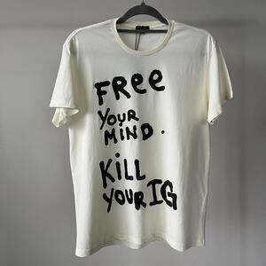 NWT~R13 Cotton Tshirt Print "Free Your Mind" Size S